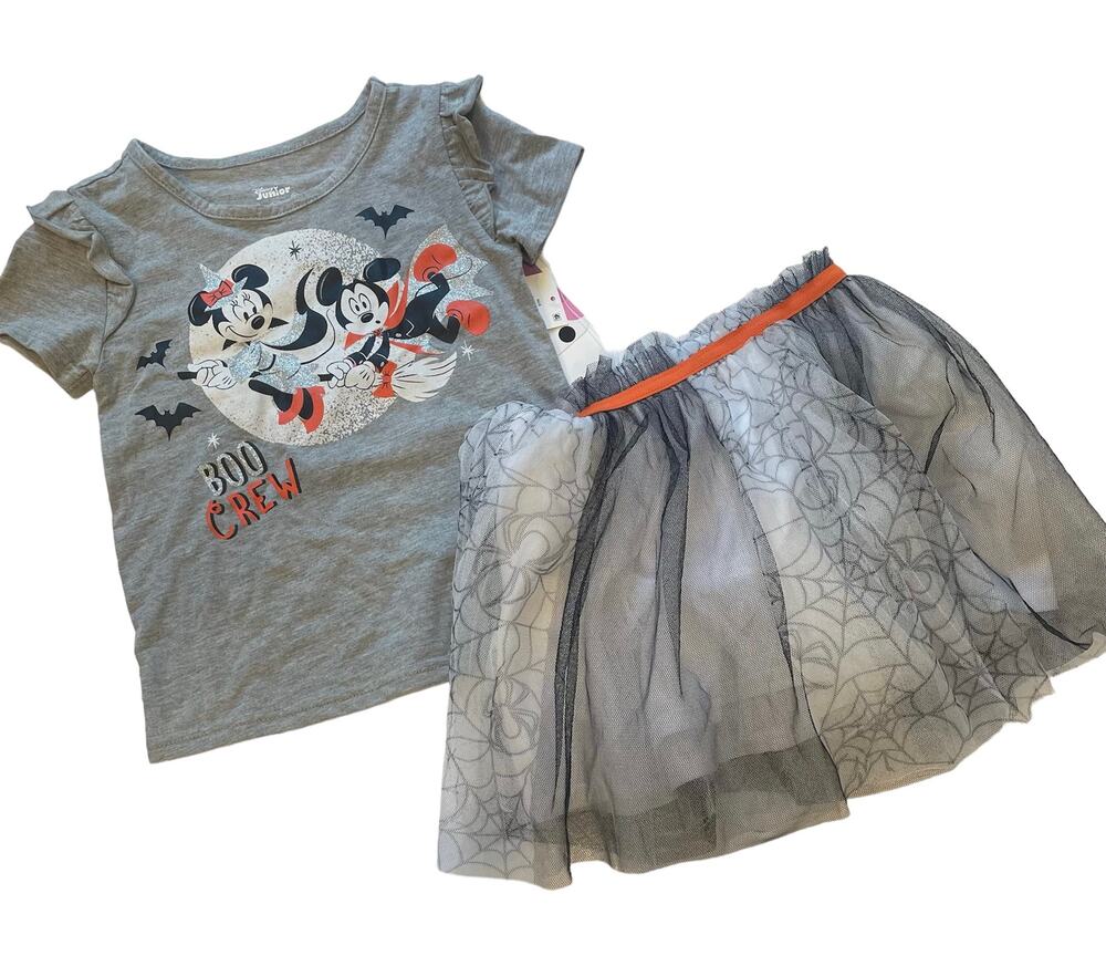 Disney Junior Minnie Halloween T-Shirt /Skirt Set Sz 4T